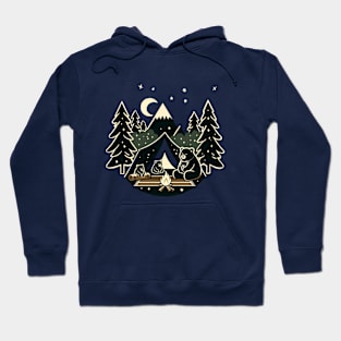 Bears on a cozy campsite Hoodie